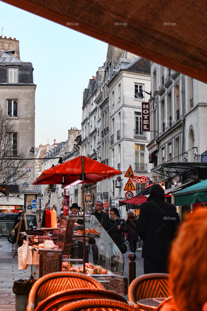 Parisian street cafe