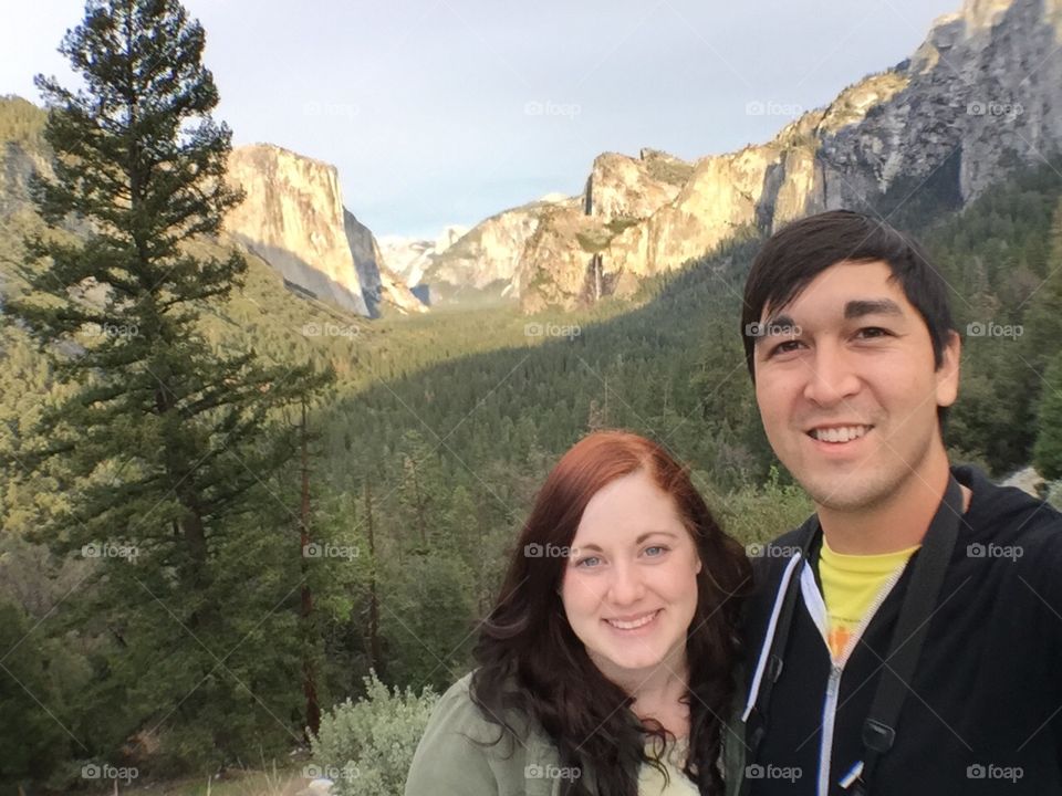 Couple in Yosemite tunnel view