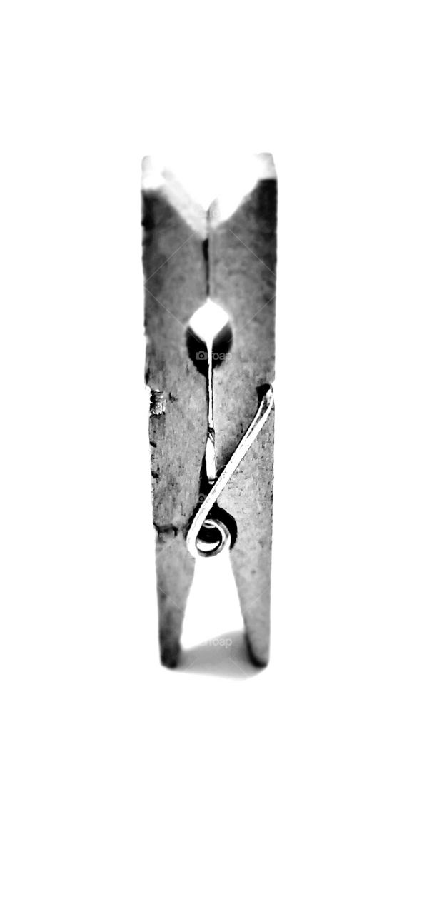wooden clothes pin black and white