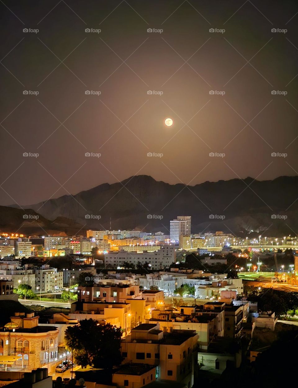 Night out view of Muscat oman