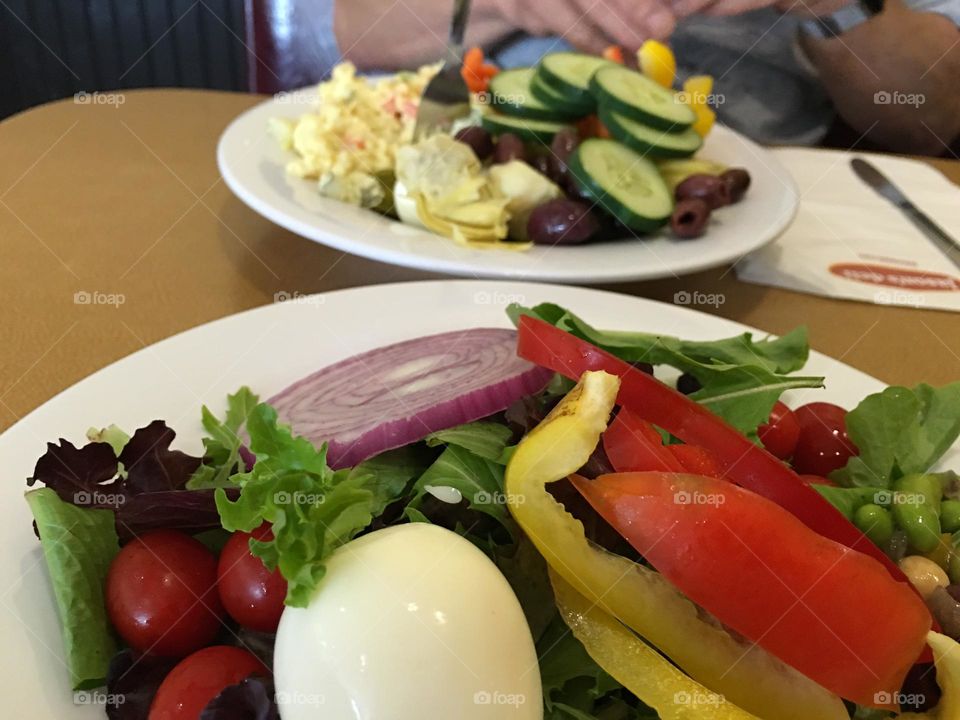 Two salads one for each of us.salad 