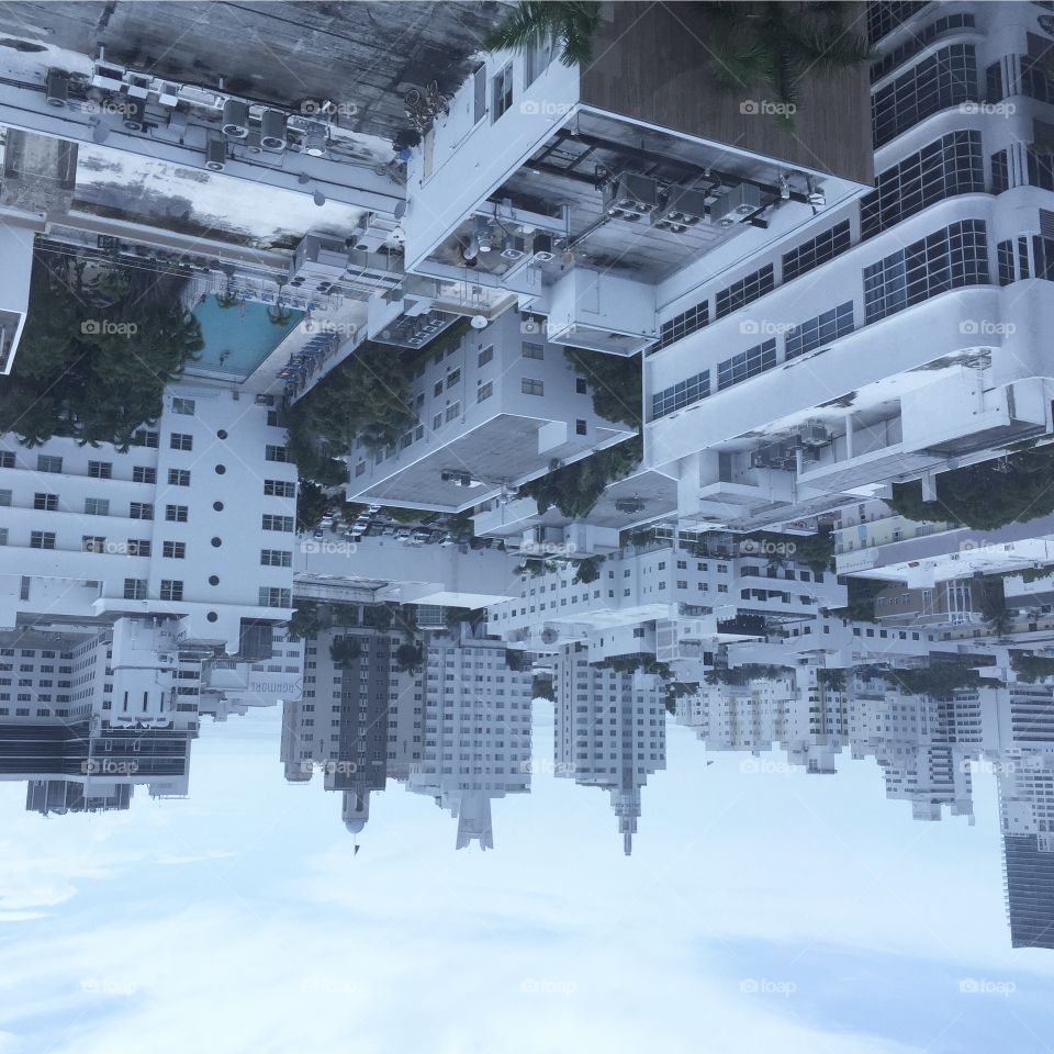 Miami. Miami Beach taken upside down in a rainy day. Points pf views can be very different, sometimes