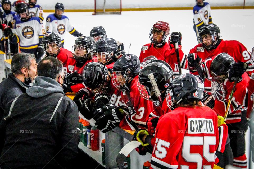 Hockey team on the ice