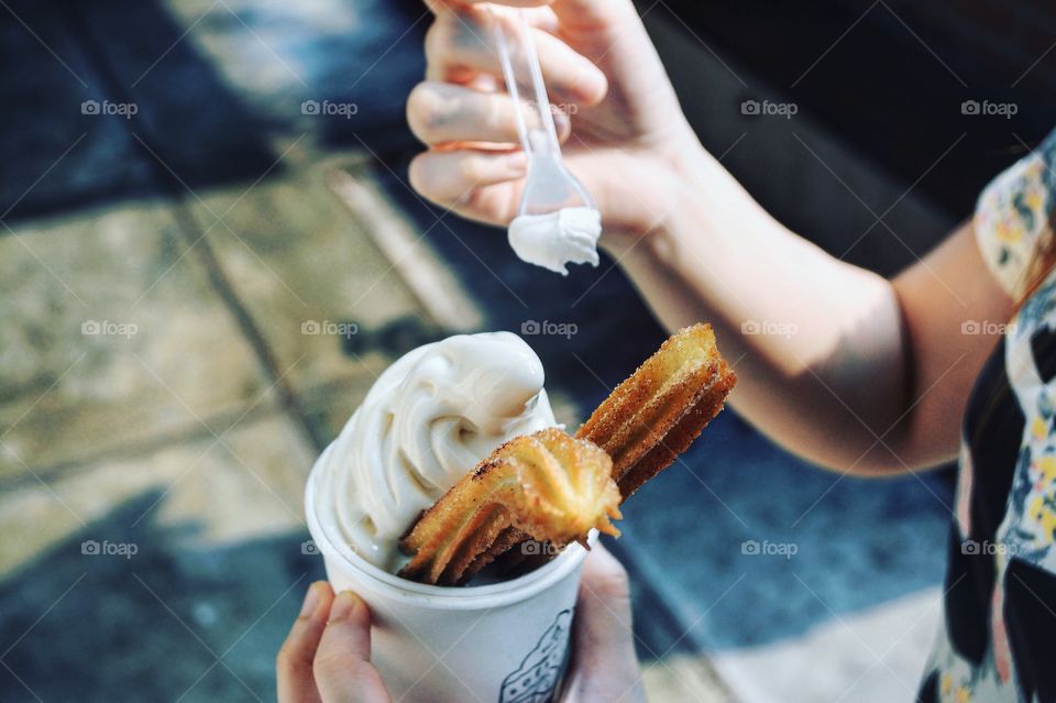 Ice Cream and Churros anyone?. Taken at Softsrve.