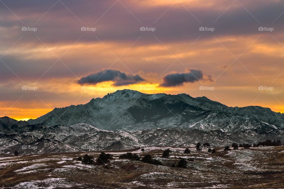 Sunset sunrise sun mountain morning no people Mother Nature landscape scenic views clouds sky skyline Wyoming 