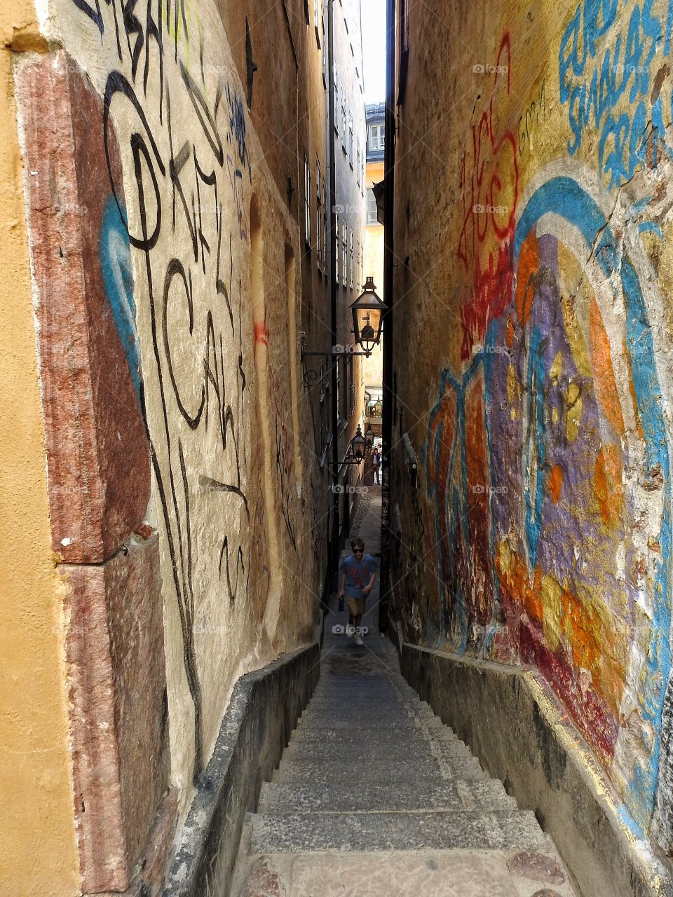 Narrow graffiti alley