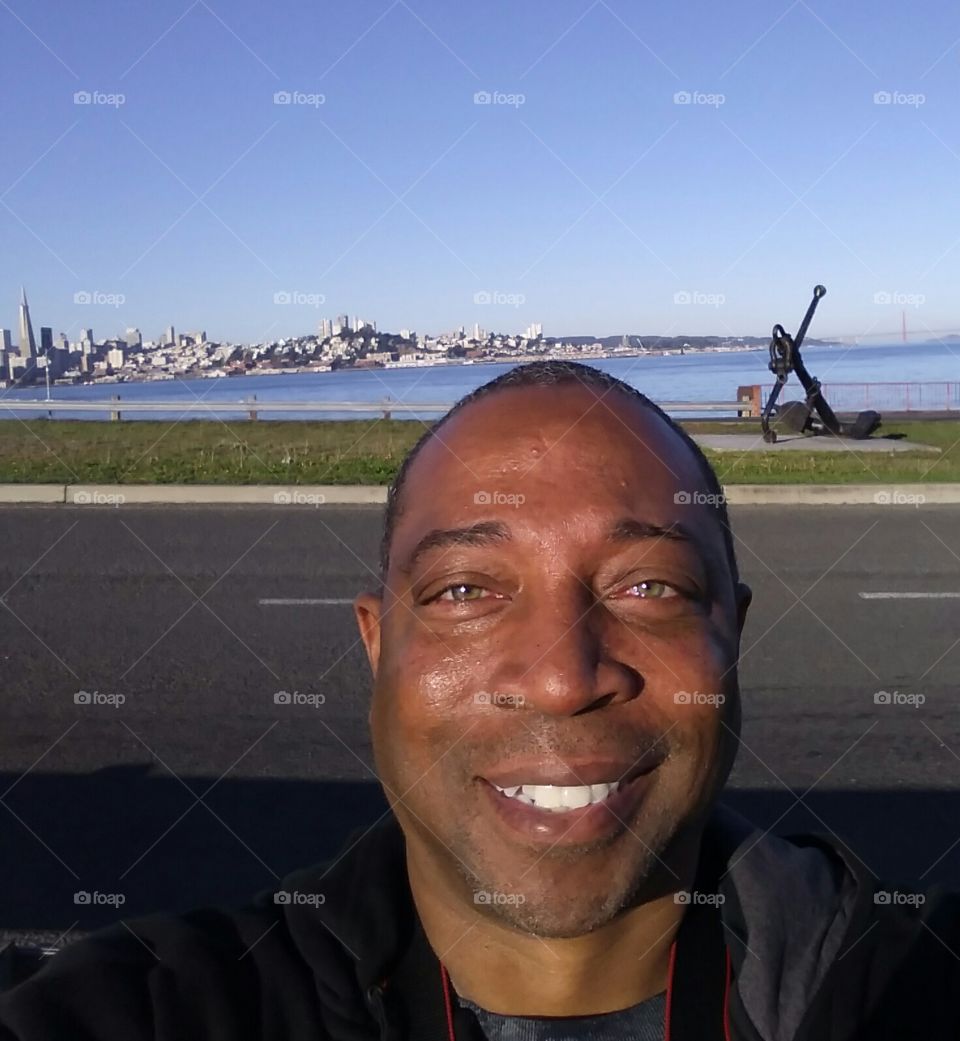 selfie time at Treasure Island in the Bay Area