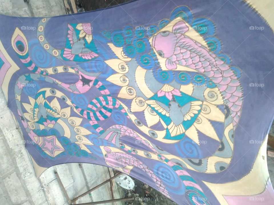 soft pastel color, hand painting batik