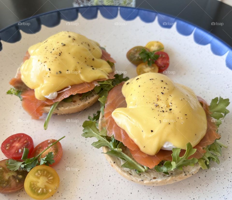 Elegant egg Benedict in simplicity 