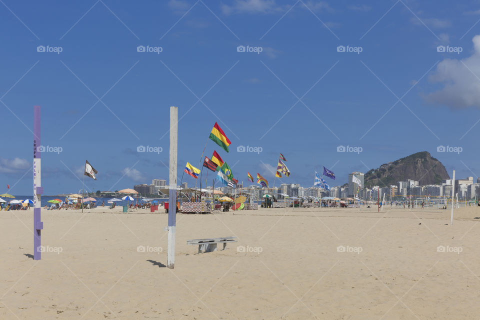 Copacabana beach in Rio de Janeiro Brazil.