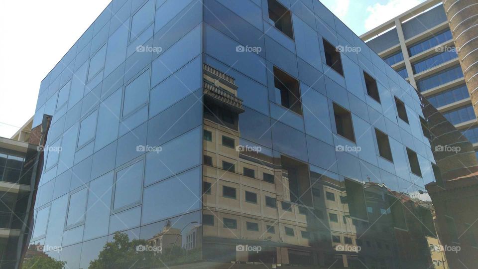 Reflections in the glass building