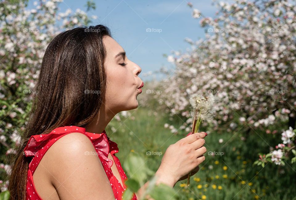 woman in spring