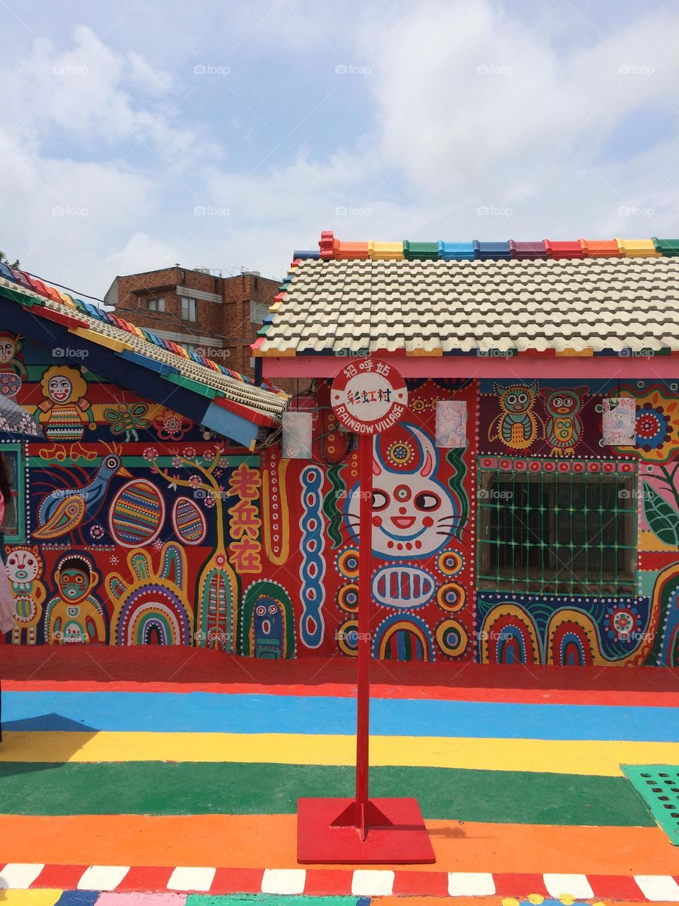Rainbow village in Taichung, Taiwan is painted in all colors of the rainbow, and brings happiness and pride to it's many visitors from all over the world. 