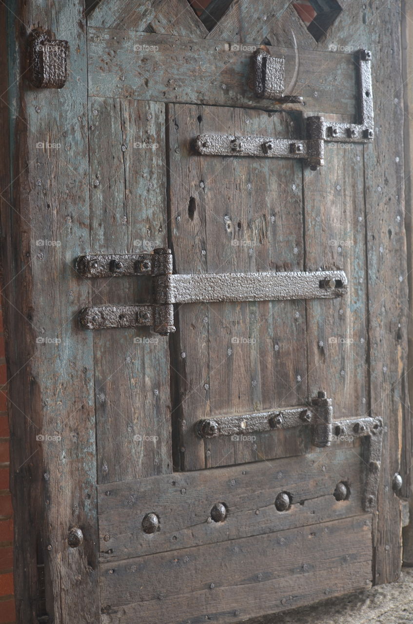 Close-up of old wooden door