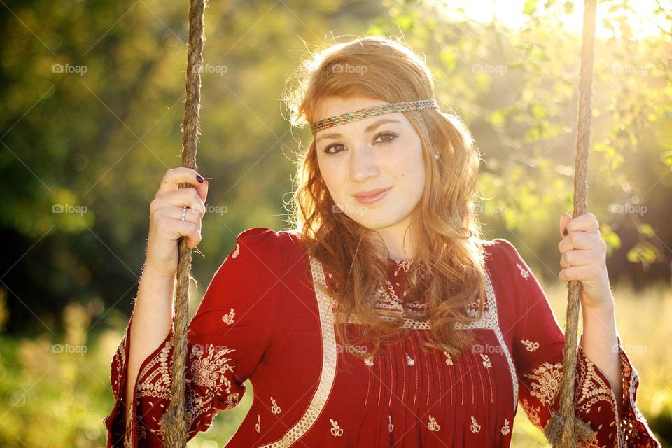 Girl on swing