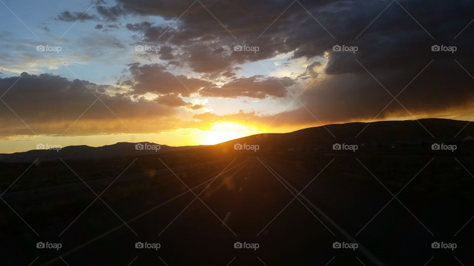 Daybreak . Sun coming up in Wyoming 