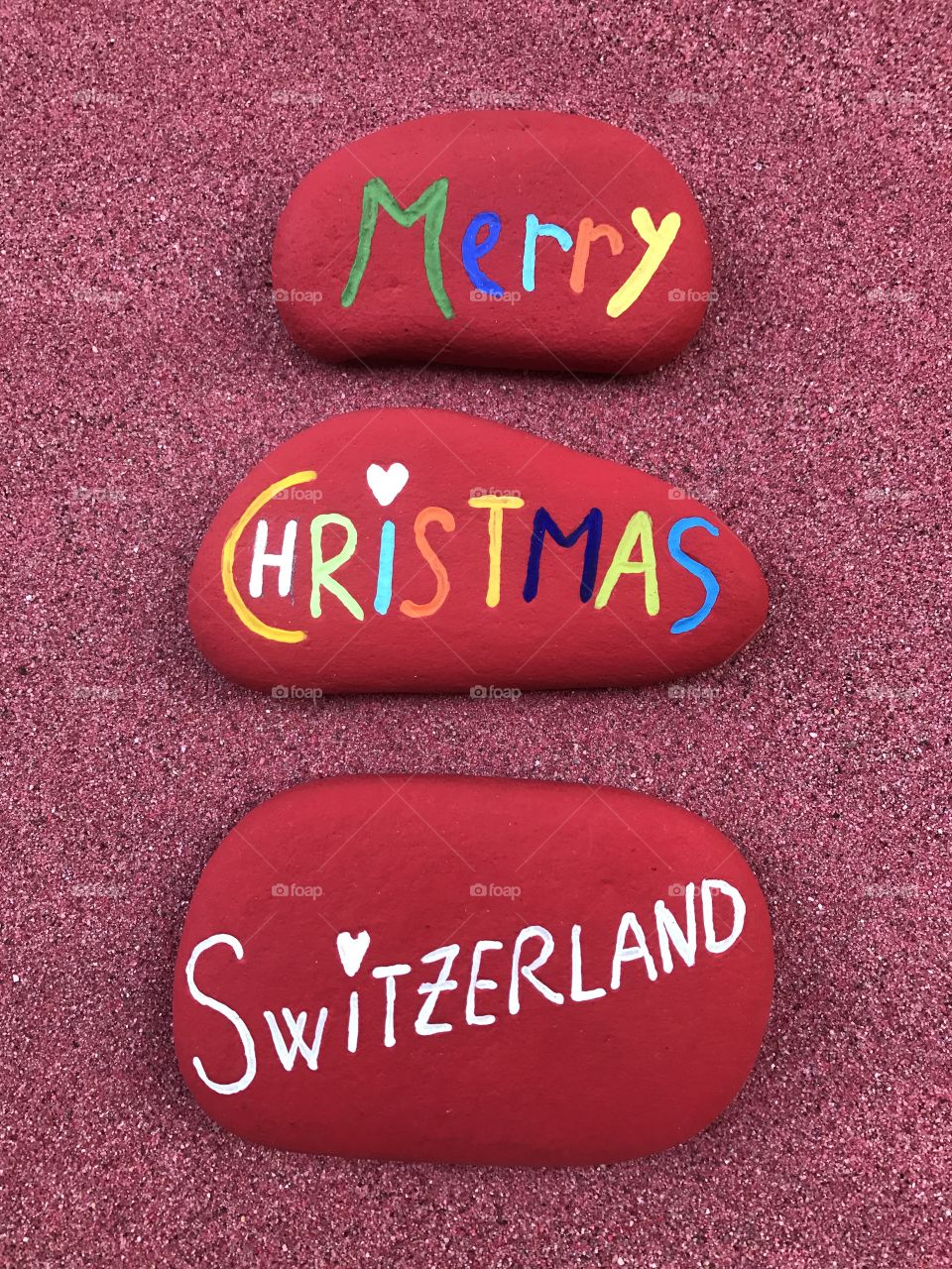 Merry Christmas Switzerland o colored stones 