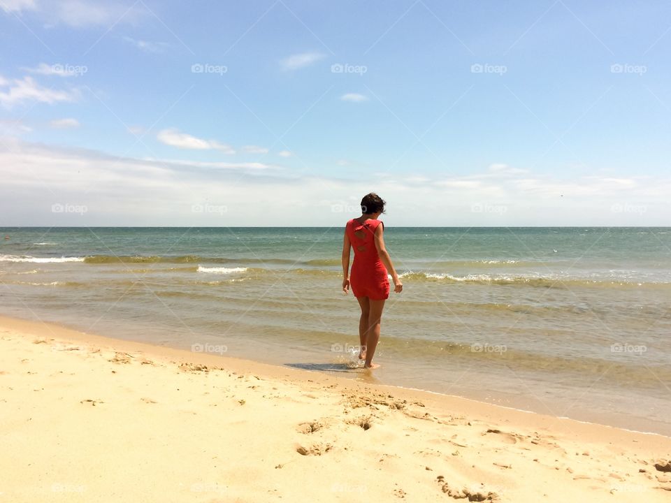 Woman at the seashore