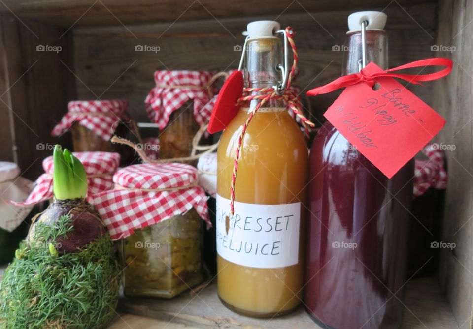 Homemade jam and juice