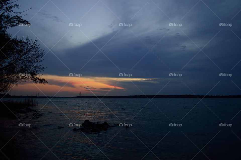 beautiful sunset on the big river