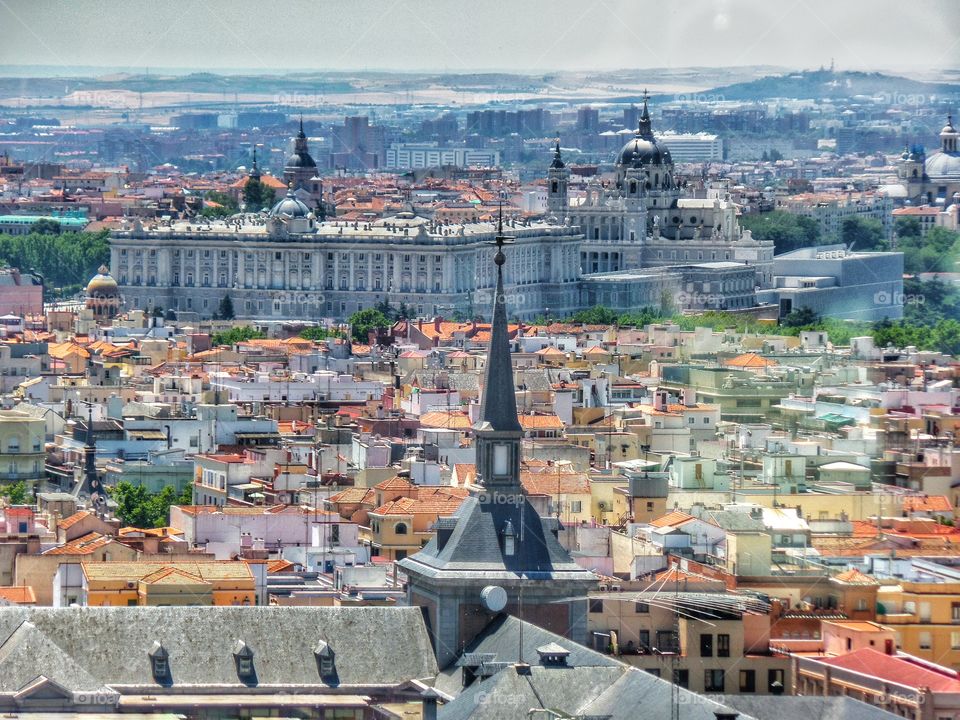 Royal Palace of Madrid. From Moncloa's lighthouse