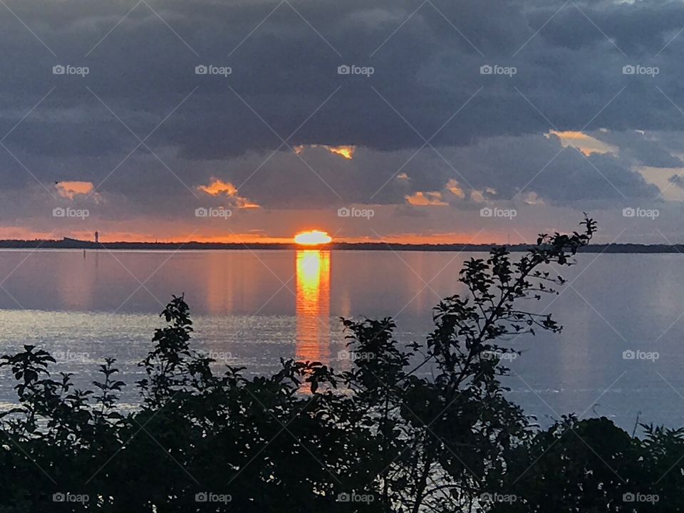 Sunrise over Kennedy Space Center and Indian River 