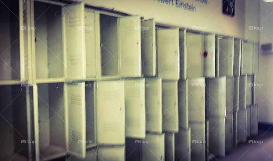 Empty school lockers 