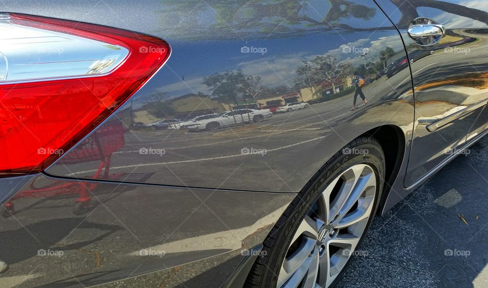 Rear Fender. Rear Fender reflecting parking lot