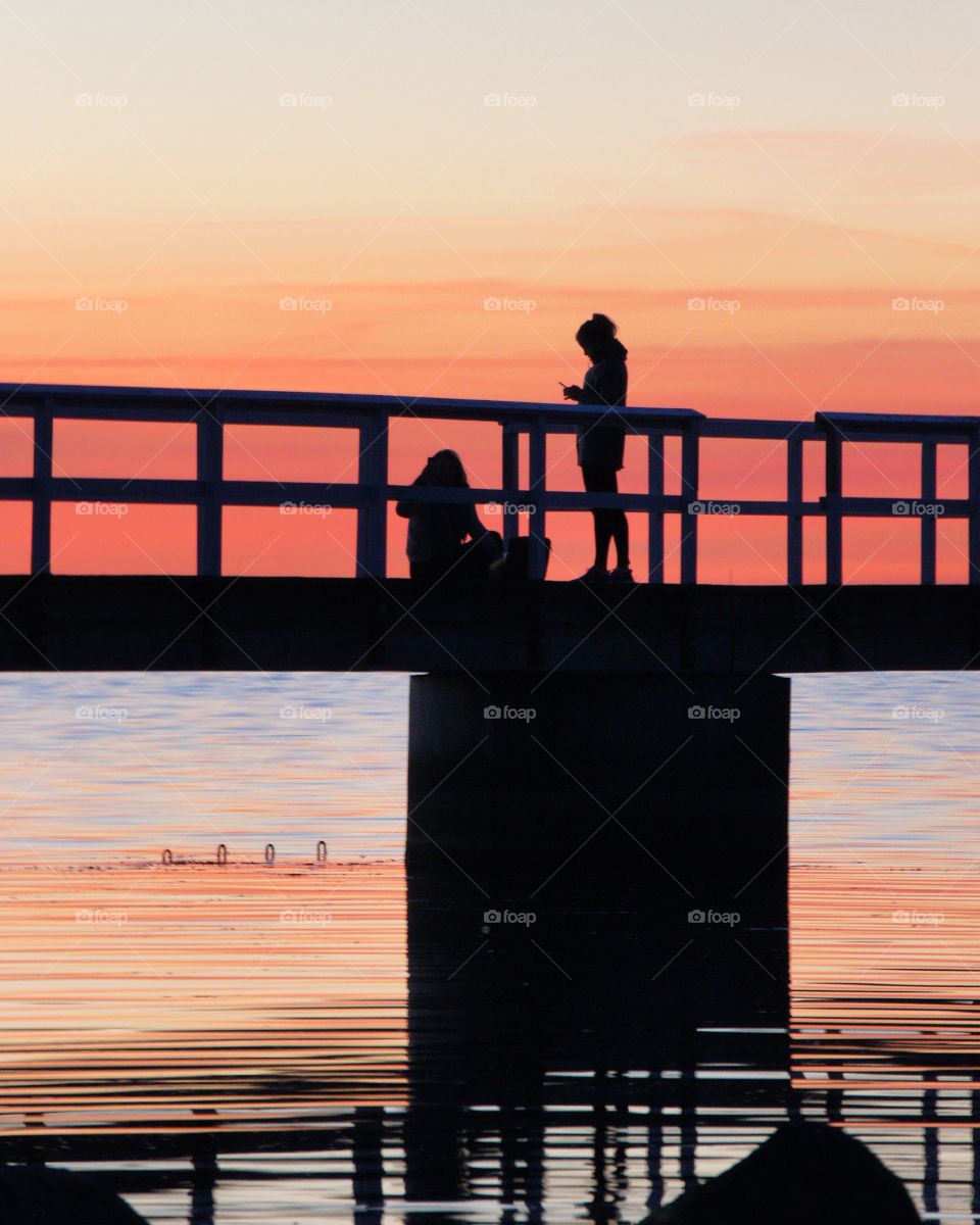 Chatting by the sea