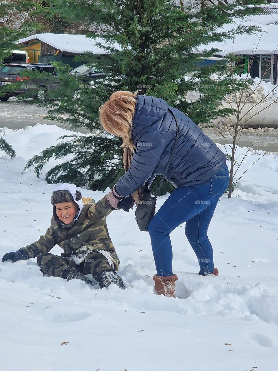 happiness in the snow