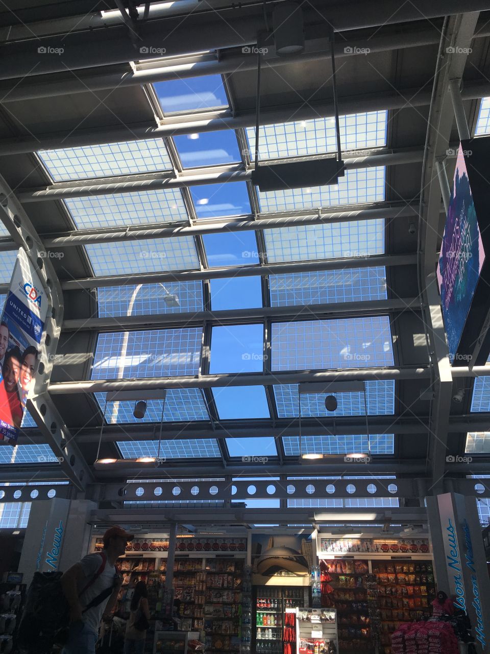 A shot of O'Hare airport ceiling while on a layover.