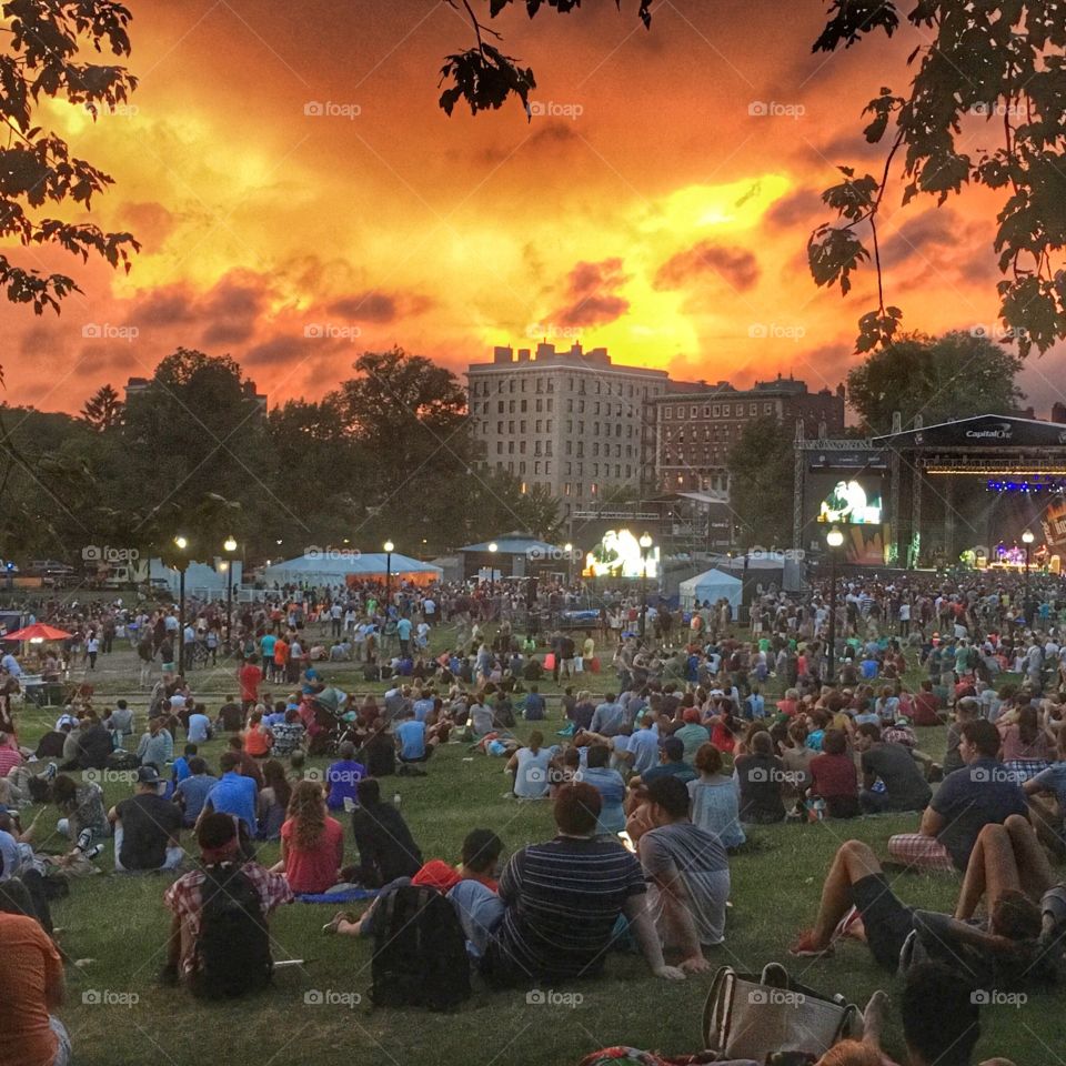 Sunset over the commons