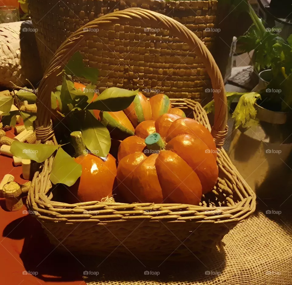 Pumpkin  on the basket - Halloween