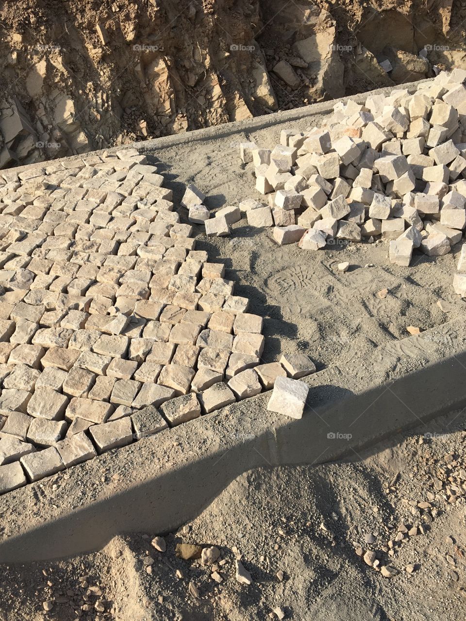 Making pavement on sidewalk 