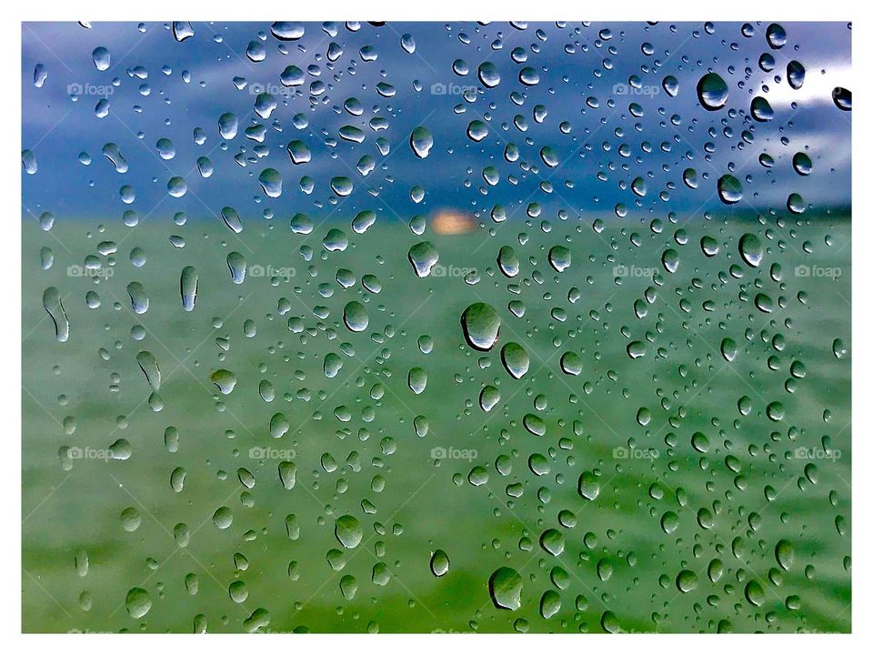 sea ​​view on a rainy day