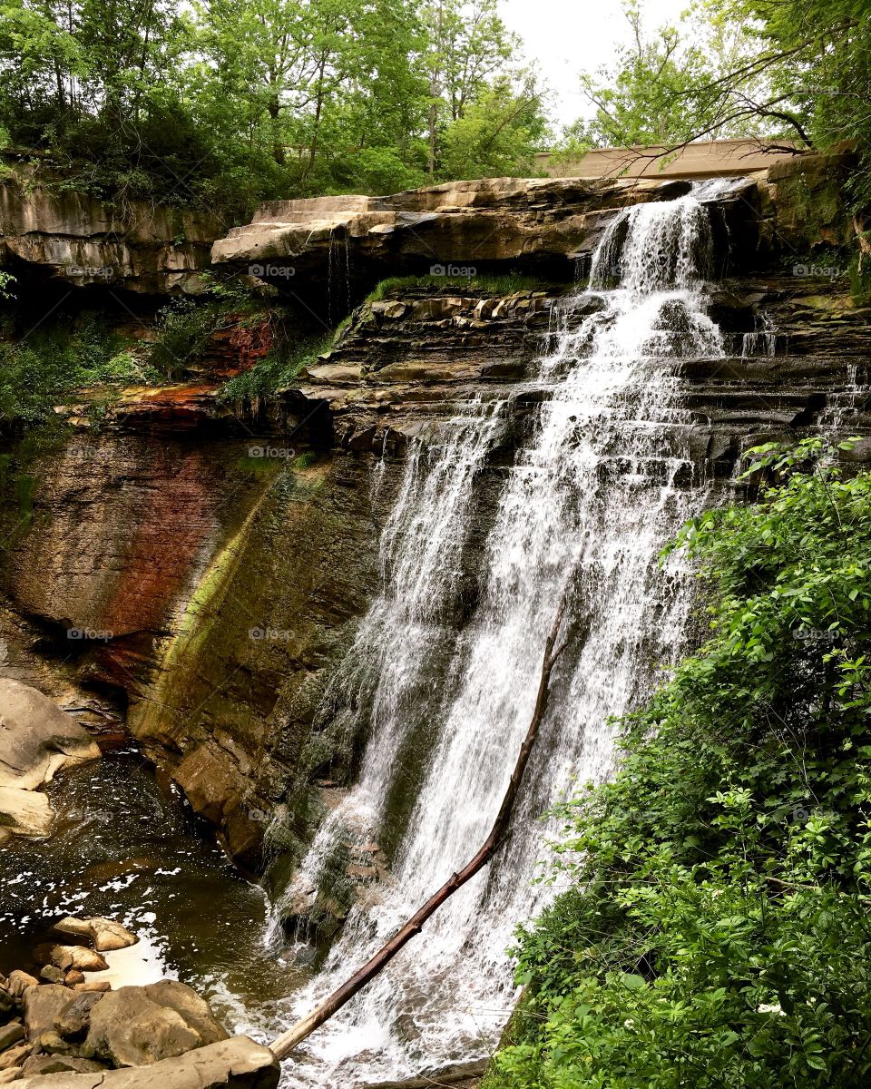 View of waterfall in cuyahoga valley