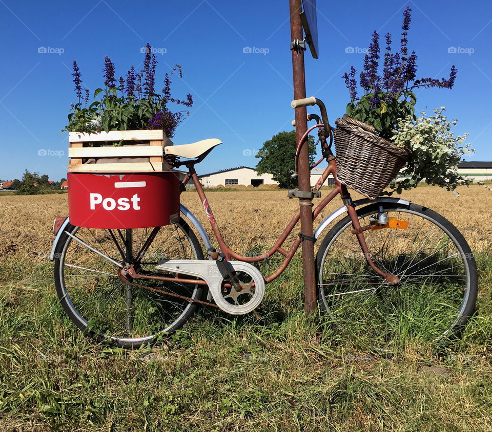 Charming mailbox on the countryside, Skåne, Sweden.