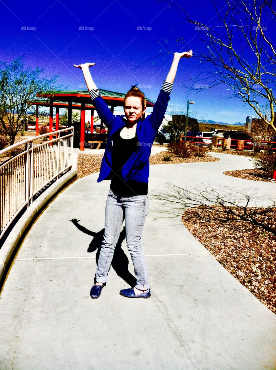 Stretching in the desert 