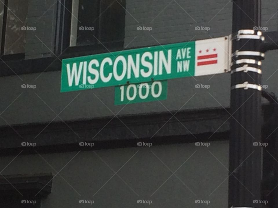 Wisconsin Avenue. I'm from Wisconsin and I visited Washington DC. I was pretty amazed when I saw this street sign!!!