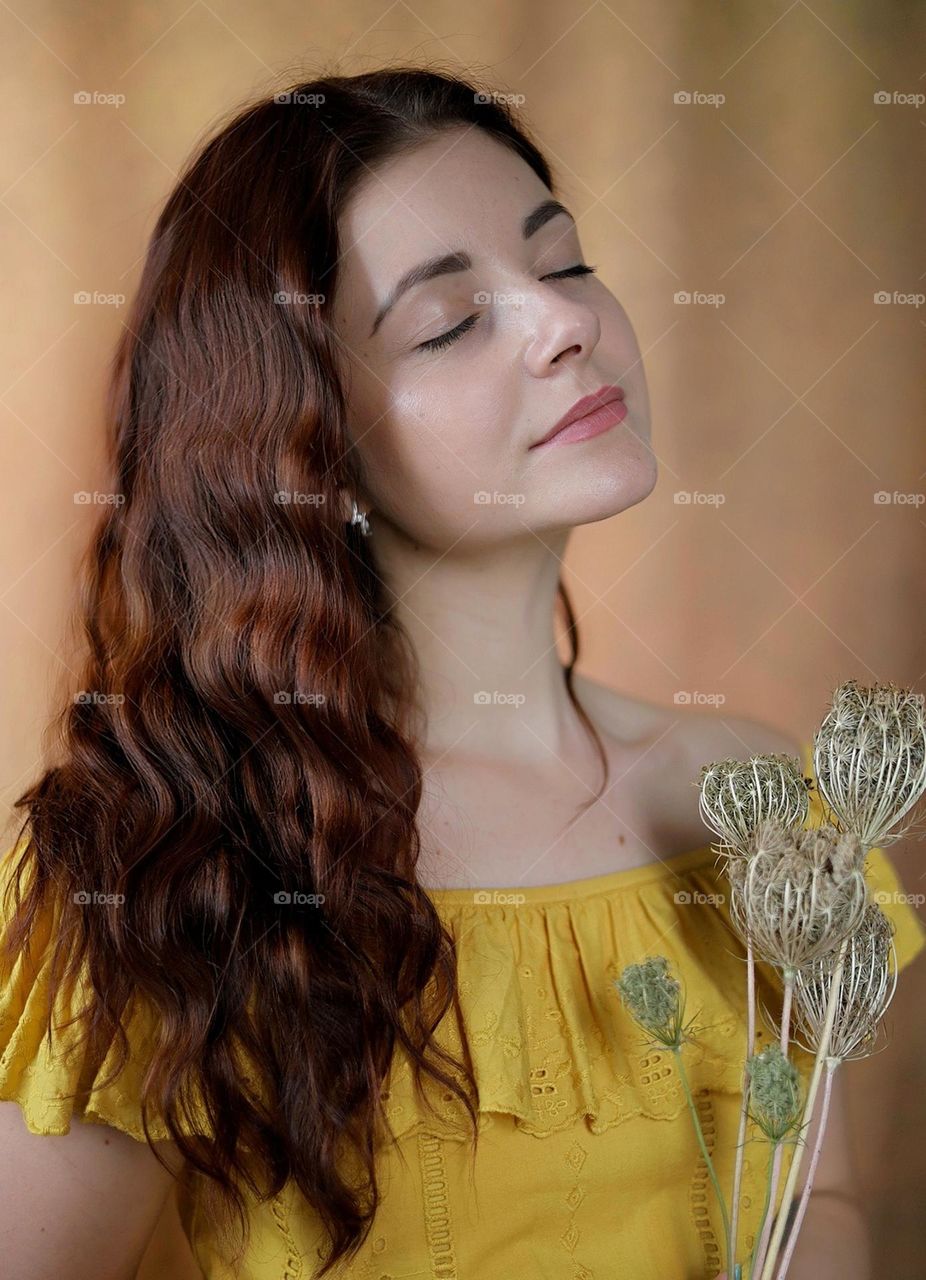 Woman portrait. Natural beauty. Young women with long hair.