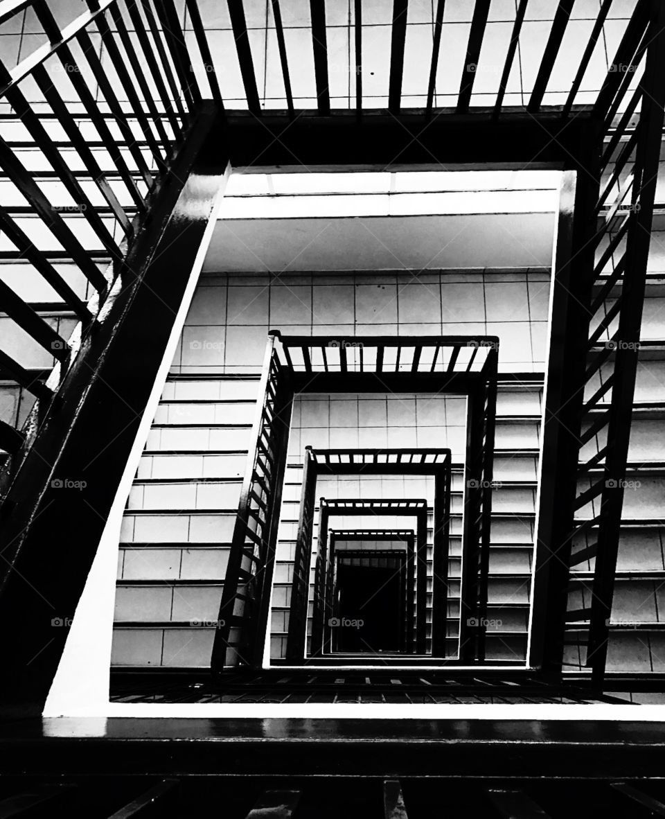 Black and White shadow Stairs levels