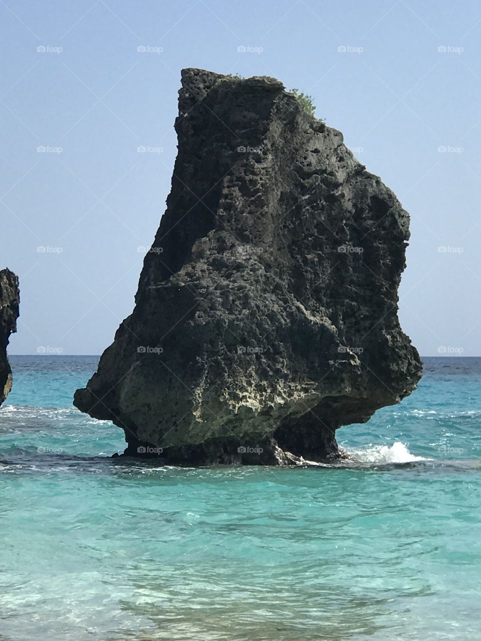 Boulder in the ocean