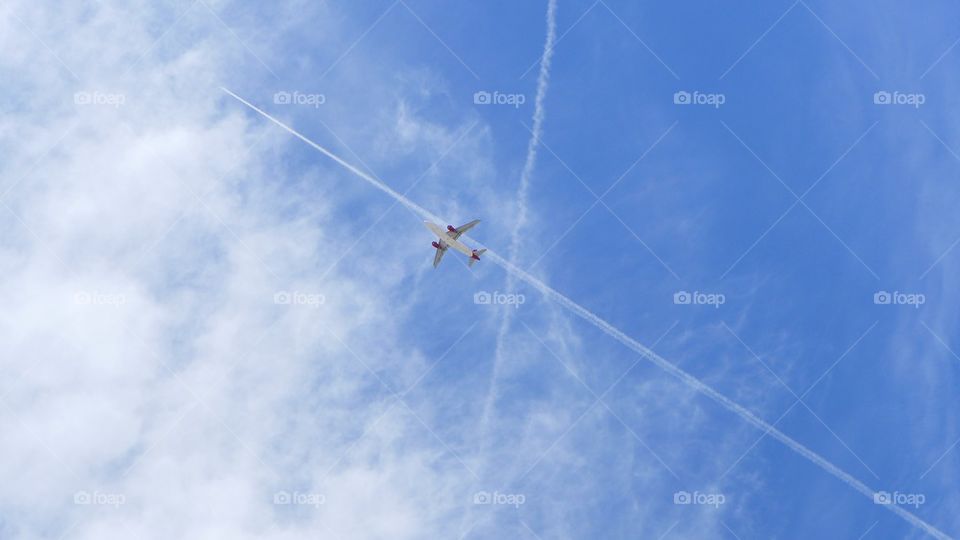 Jet plane flying