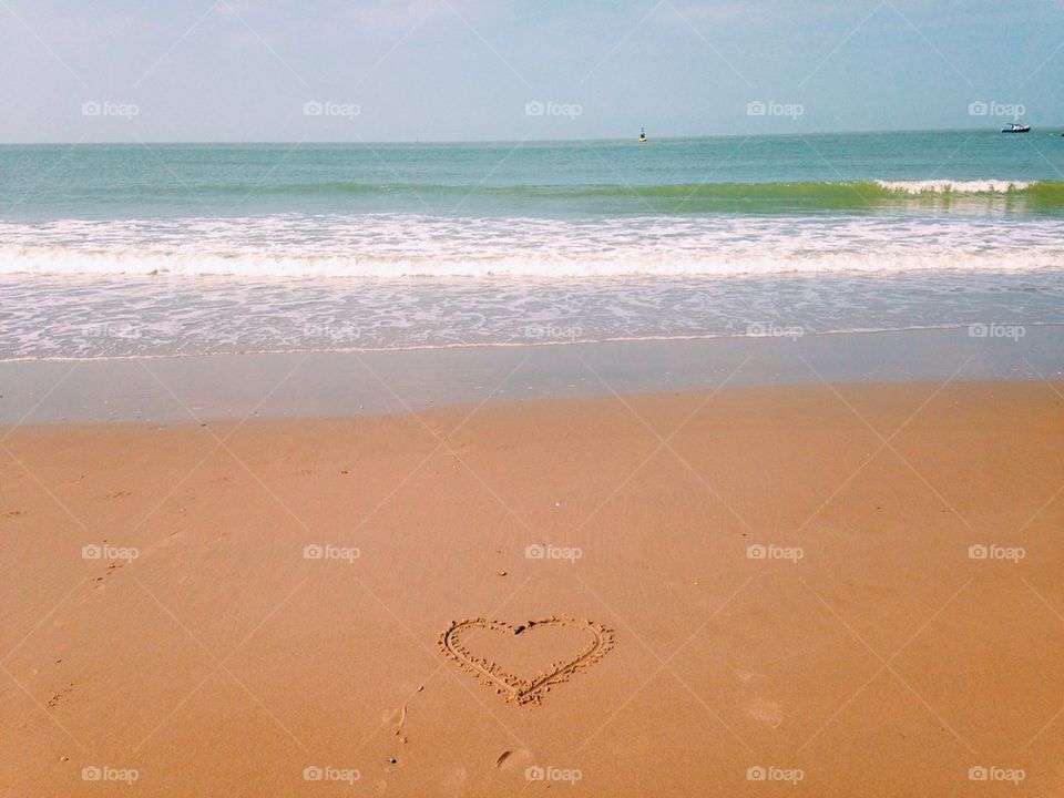 Heart at the beach