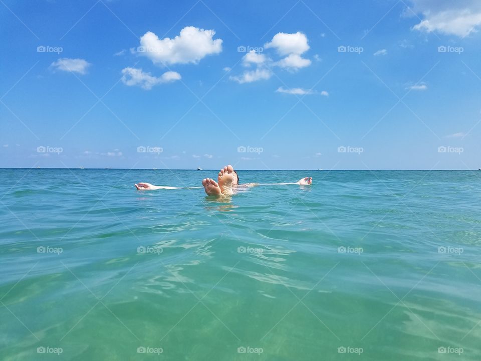 floating in the Ocean