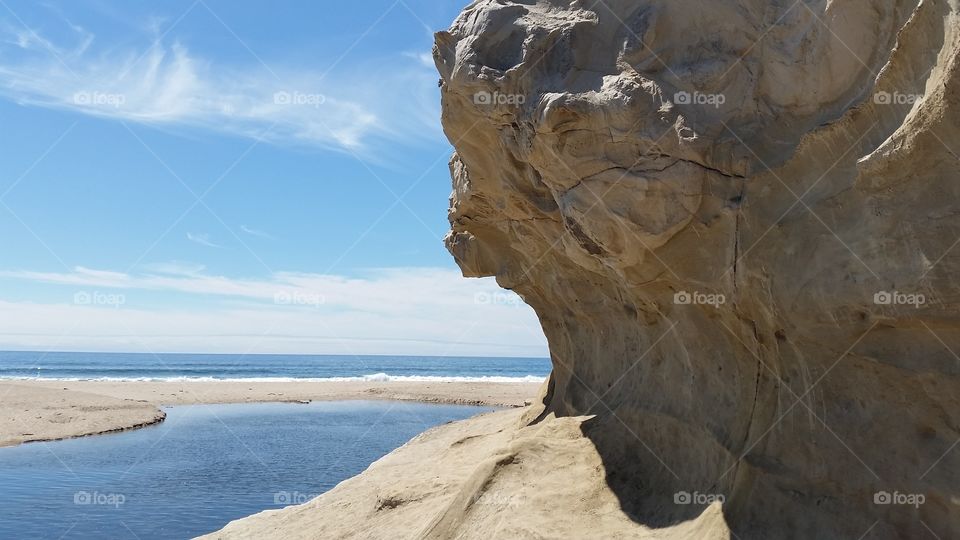 Beach Lagoon Bluff. Ocean beach lagoon bluff sandstone