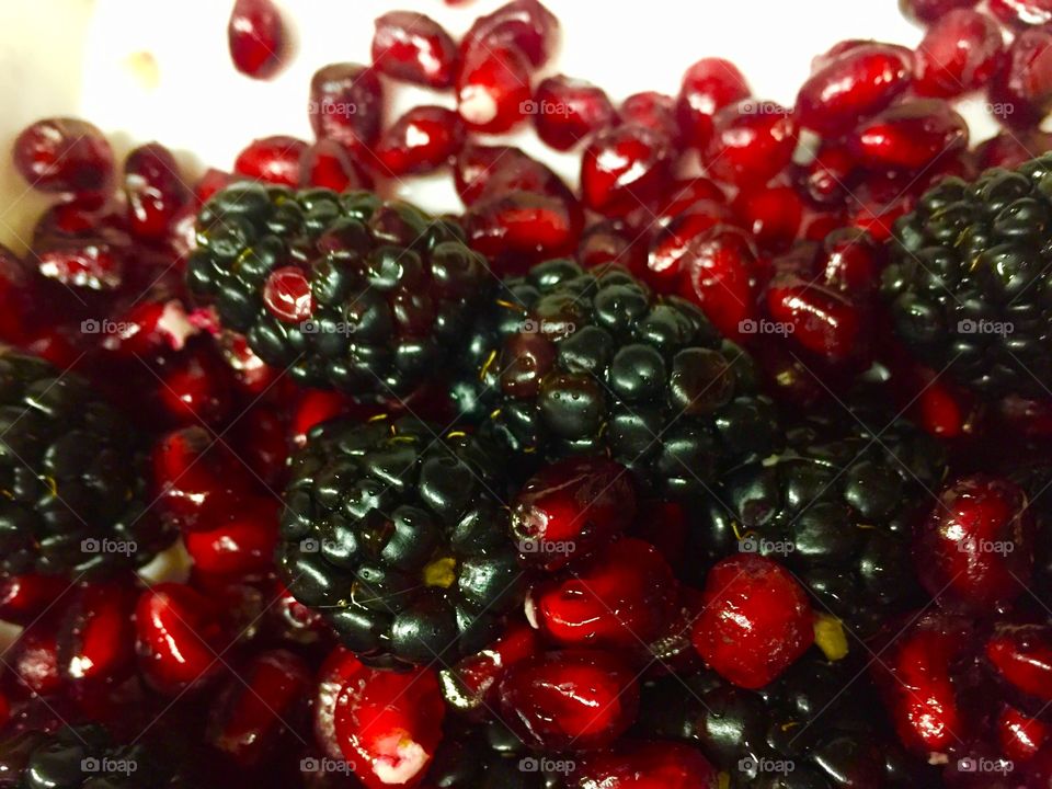 Blackberries and Pomegranate 