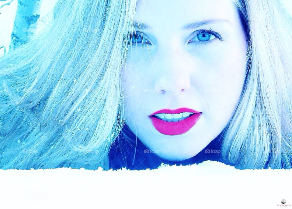 Cool blue beauty, in the midst of a winter wonderland 