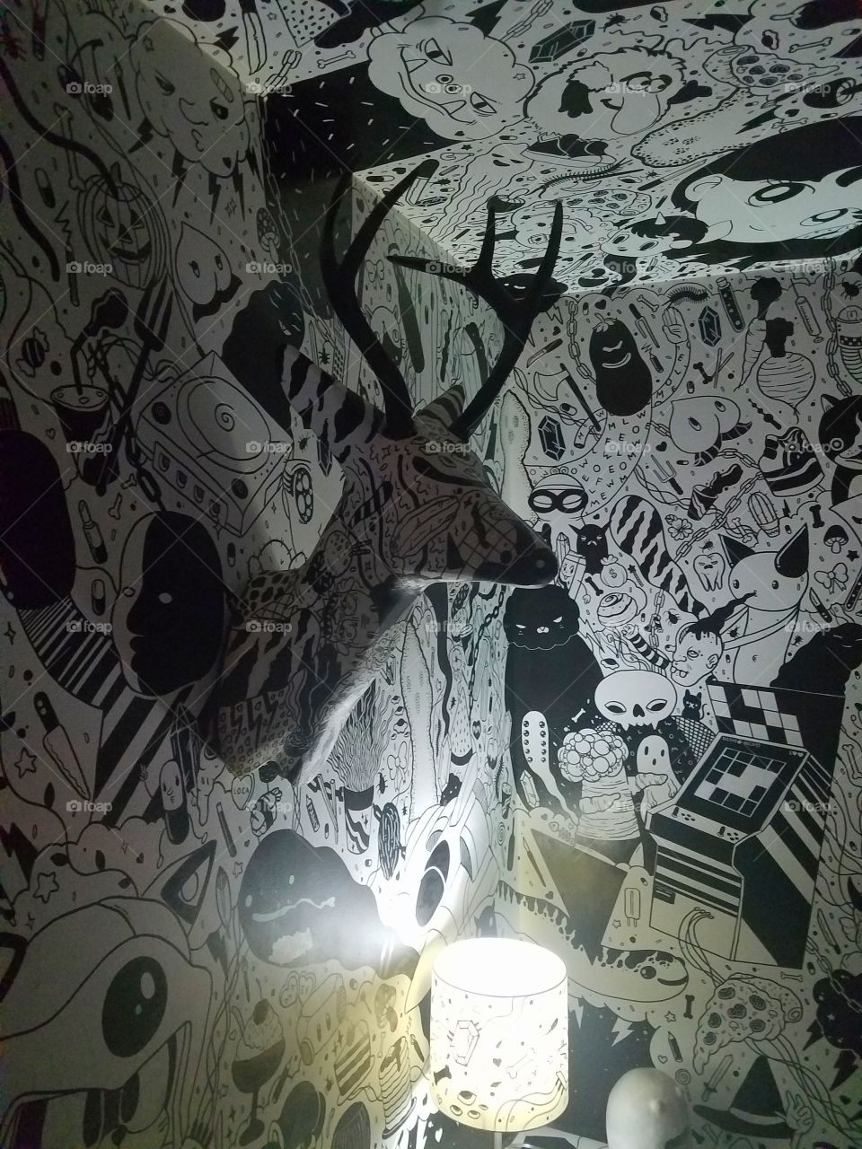 black and white antlers