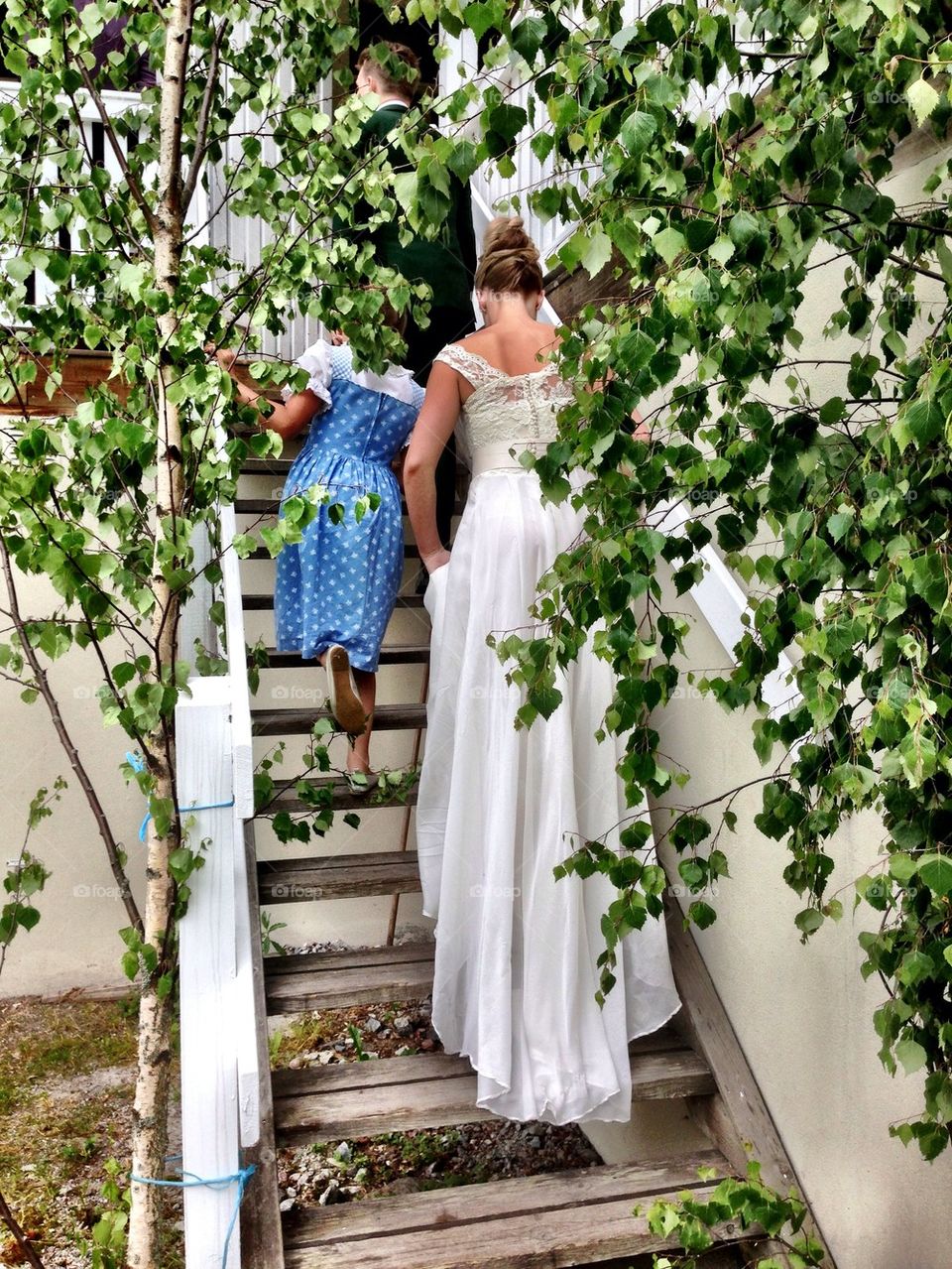The bride's beautiful dress